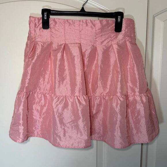 NEW Topshop Taffeta‎ Lantern Mini Skirt Light Pink Size: 8 - Picture 2 of 5